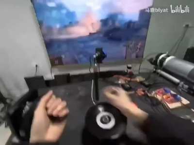 Someone made a hardcore tank control simulator