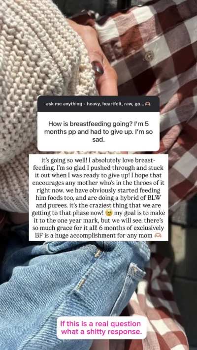 Content 10/6/25- deal with your demons or your kids will, asked about breastfeeding, country outfit, M’s sleep schedule, Owlet promotion, fake interest in moving away from Texas, M is her whole world