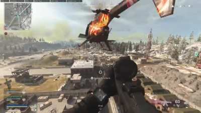 Hit by a rocket mid air