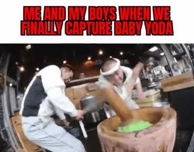 Me and my boys when we finally capture baby Yoda.