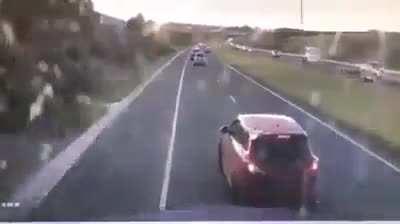 Brake checking a truck. Australia
