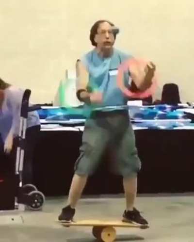 Juggling, balancing, and twirling hula hopes simultaneously.