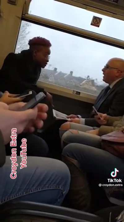 The woman kept putting her feet on the seat and he wasn’t happy
