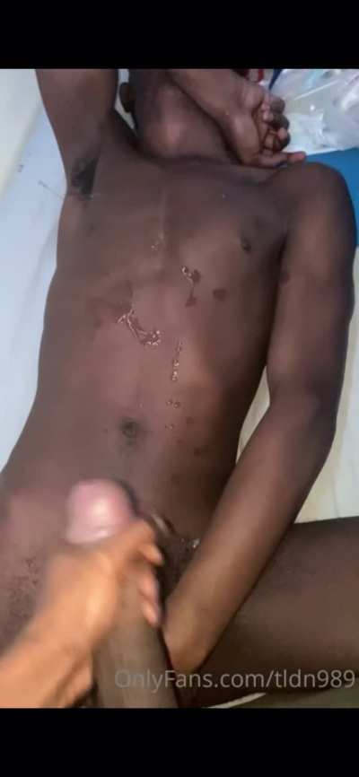 Showering him in cum