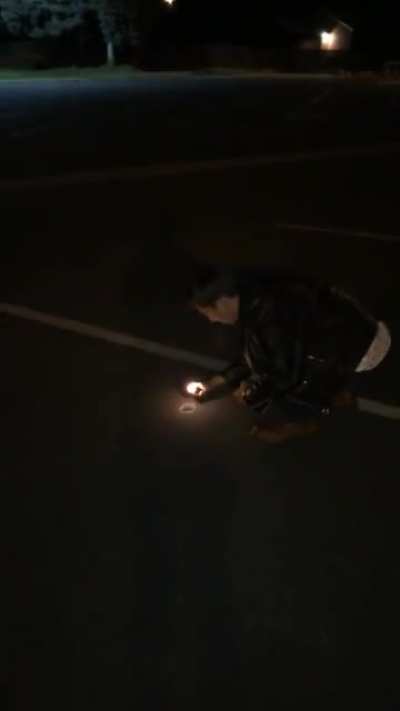Lighting flash powder.