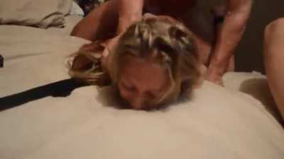 Blonde Wifey Used In Front Oh Her Cuck Hubby