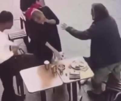 Akita snaps at random woman trying to pet it.