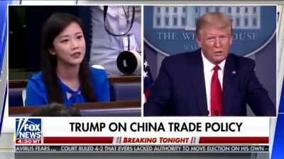 Trump asks reporter: “Who are you working for, China?”