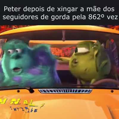 Peter posta xingamentos sem a mãe no meio eu sei que quando você nasceu em 1.300 antes de Cristo era normal mais hj em dia não