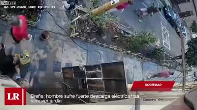 Man collapses after striking an underground light cable while gardening