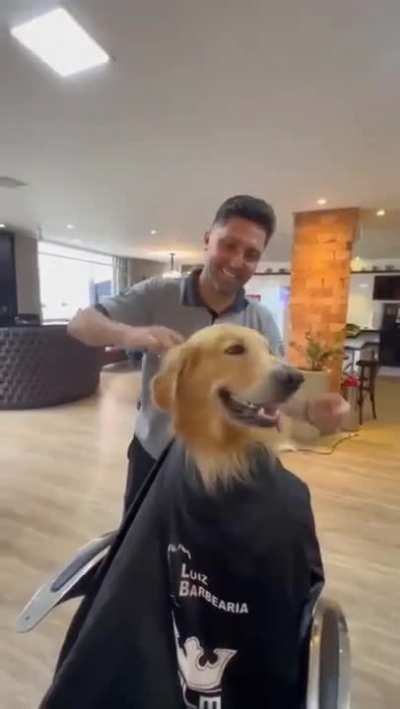 came to the barber in a great mood