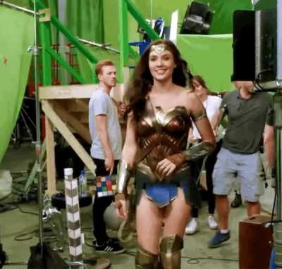 Gal Gadot coming back to set after getting busted servicing the craft foods guy in a closet...