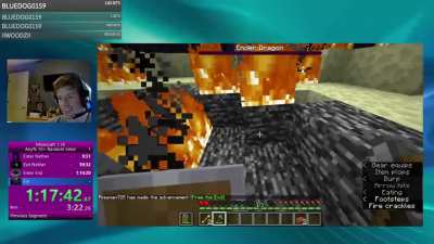 the end to a minecraft speedrun