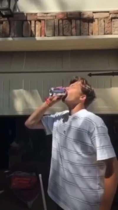 Just chugging sparkling water