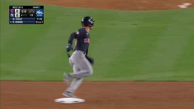 [Highlight] Steven Kwan hits a solo shot off Gerrit Cole to give the Guardians a 1-0 lead!