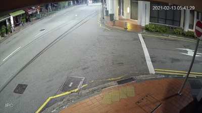 Speeding car crashes and bursts into flames