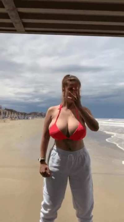 Orange bikini beach