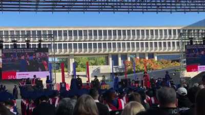 My wife finished grad school yesterday 👩‍🎓 This is how you embarrass her in front of 800 people 😆