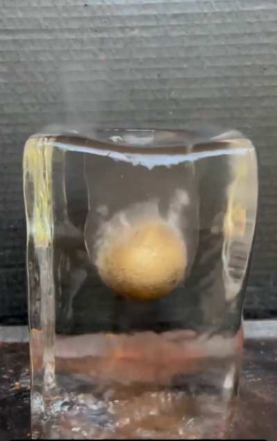 Glowing hot metal meets ice