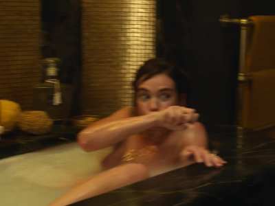 Lily James - slip plots in 'The Pursuit of Love' - enhanced