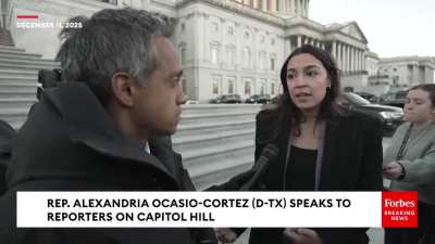 2025, Dec. 11 AOC Predicts Dem. Blue Wave in 2026; discusses an active 2026 Dem. primary cycle; discusses redistricting; says Dems. need to have 