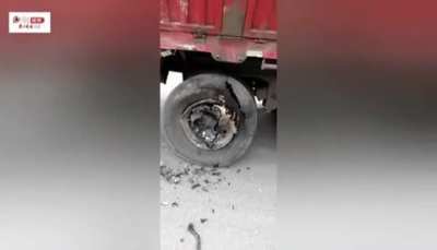 Car t-bones flatbed truck