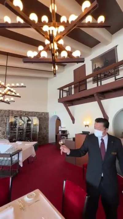 This oddly designed chandelier at a Japanese hotel has a beautiful secret