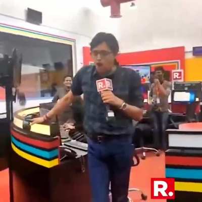 The owner of an Indian news channel calling other news channels live to bash them on his higher ratings.