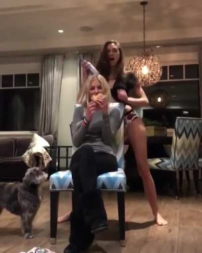Giving her friend a show