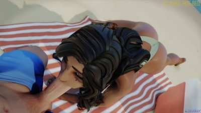 Ana’s Beach Blowjob (Sound Update) (Poli<wbr>shed-<wbr>Jade-<wbr>Bell) [Overwatch]