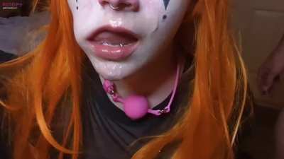 He added a little extra white to my face paint. 
