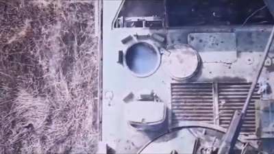 Russian BMP-2 destroyed by Ukraine drone dropped granade