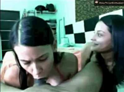 Being watched, as she deep throat her boyfriend