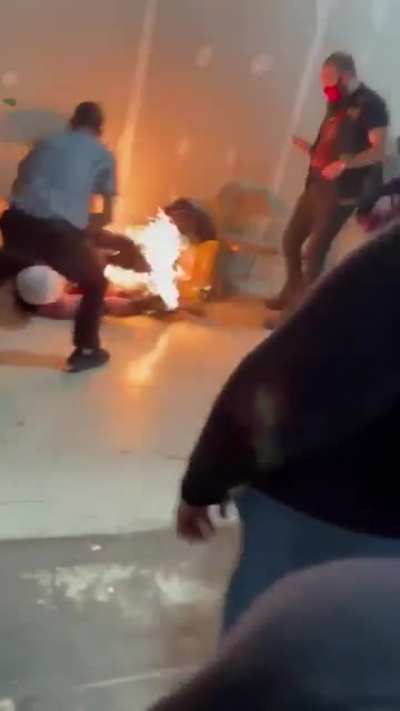 Lighting balls isn't the best idea for a stunt.