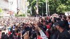 this poor little kid lost his dad so the crowd chanted ‘we found Landon’ in order for his father to find him. the end of the video shows them reuniting!
