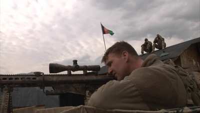 Sniper Sgt. Stephen McElroy at Outpost Mace, November 2011 AFG