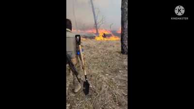 The Norman Brigade fighting in Ukraine. They have a facebook page where you can follow them, plus they sell apparels and flags in order to keep them in the fight since none of them are paid (based af). Enjoy!