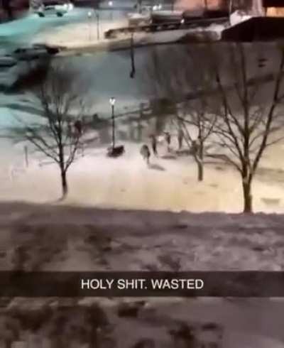 Attempting a snow stunt