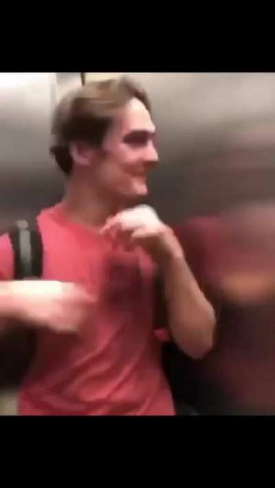Drunk guy + elevator