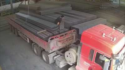 Steel beams crushed workers legs