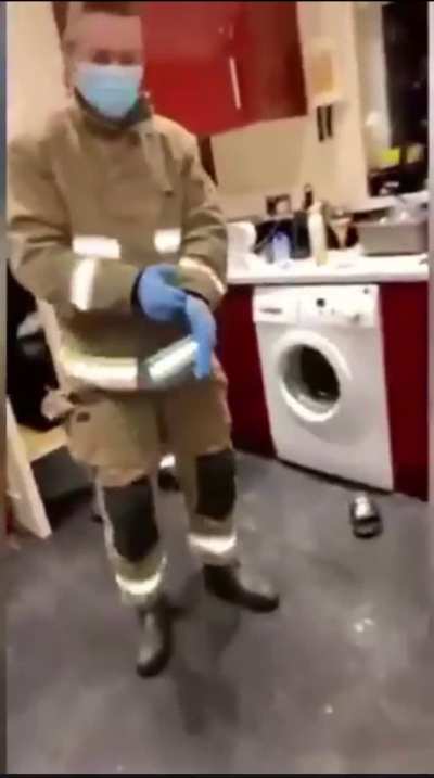 Climbing into a washing machine 