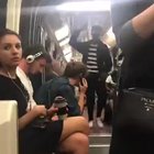 Weird guy starts dancing on the subway.