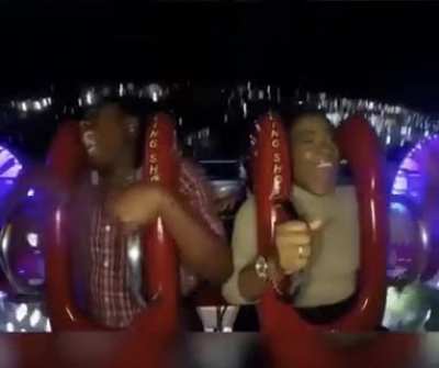 Ride operator pulls a seatbelt prank