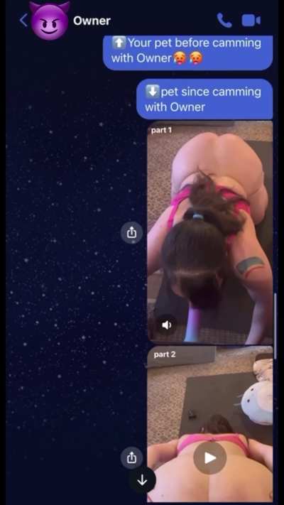 😸☺️the amount of vids this desperate needy fuck pet sends to its Owner on a random after<wbr>noon😅<wbr>🤤