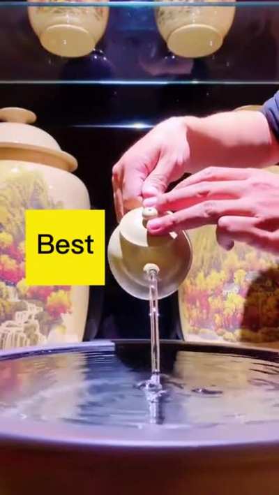 Water flow on different grades of teapots