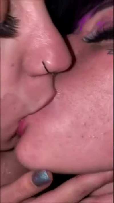 Goth chicks get covered in cum