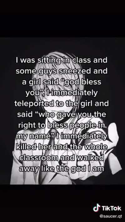 Cringey attempt at satire at best. Someone trying to be Intimidating at worst