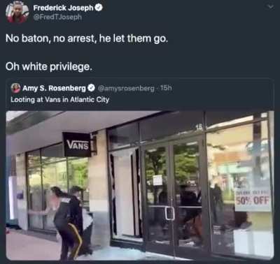 They're disappointed none of the looters were black