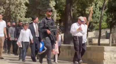 Israeli Jewish settlers, along with Ultra-Nationalist minister, Itamar Ben-Gvir, under police cover break into the courtyards of Al-Aqsa Mosque in occupied Jerusalem, Islam's third holiest place of worship.