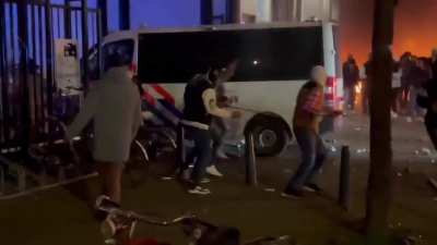 Large-scale rioting has broken out in the Netherlands, with Dutch police responding to Eritrean migrants who have broken into the Opera House.